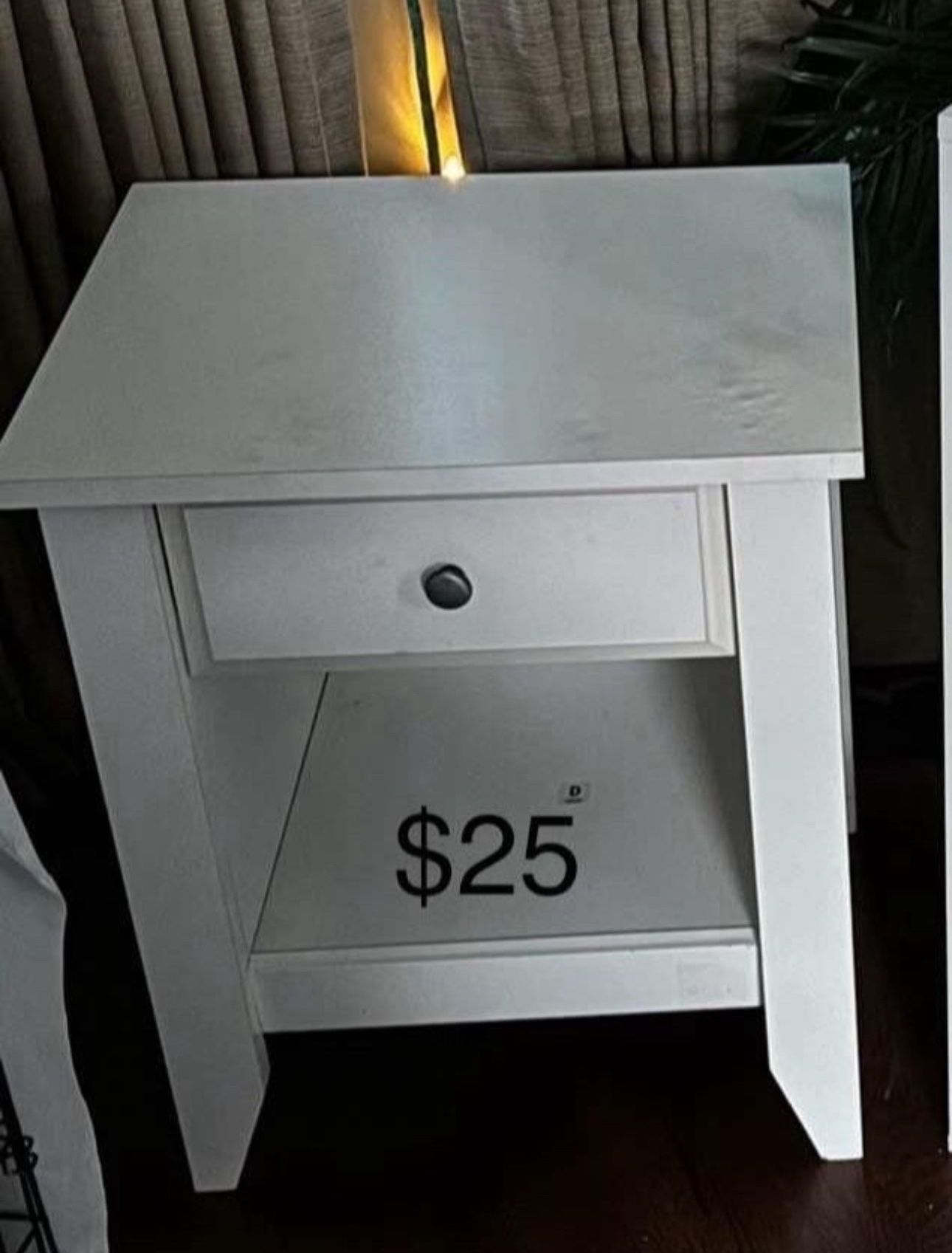 White Wood Night Stand Dresser Storage Organizer
