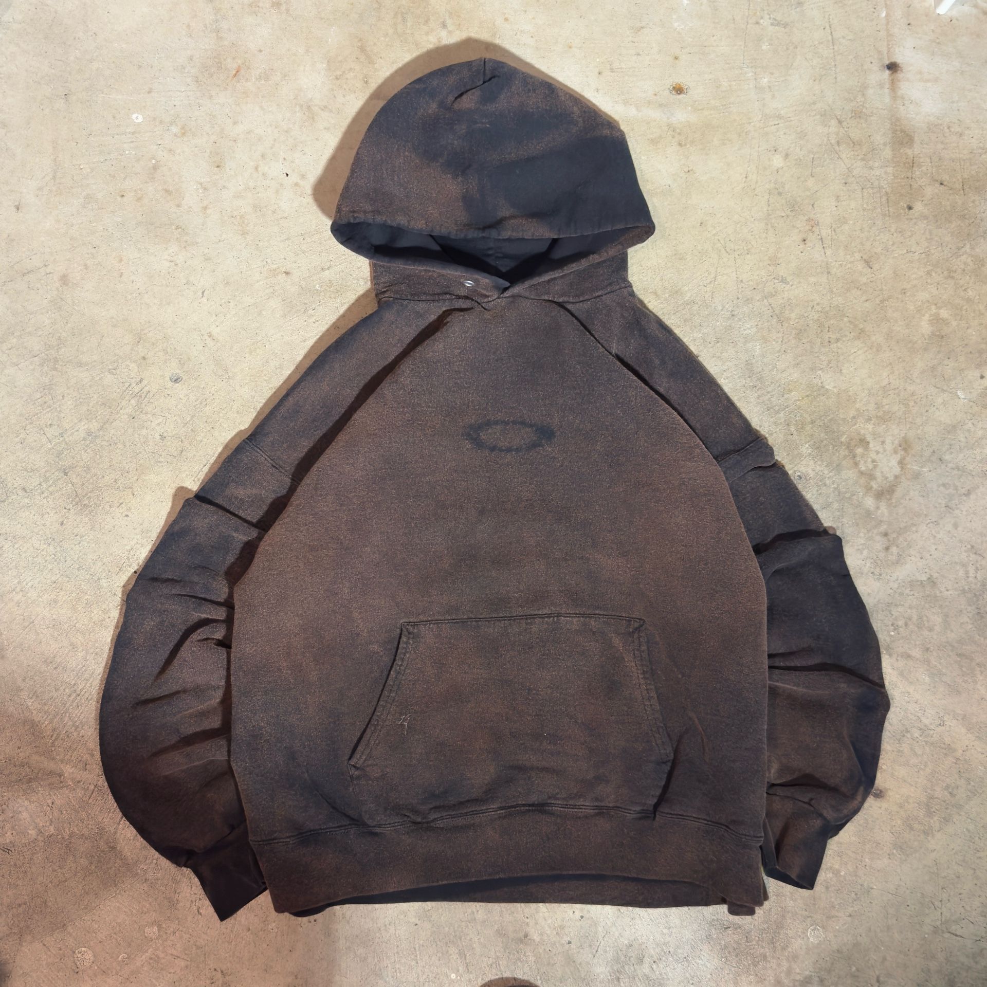 Oakley Software Homemade Faded Boxy Cropped Fit Hoodie Size Medium