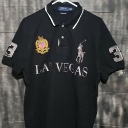 Ralph Lauren Polo Shirt  Las Vegas  Big Pony Crest Slim Fit  Mens Size XL 