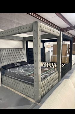 NEW QUEEN AND KING CANOPY BED WITHOUT MATTRESS, INCLUDING FREE DELIVERY PAY UPON DELIVERY
