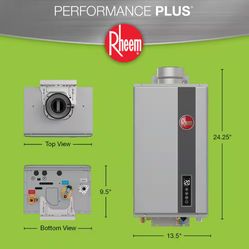 Rheem Performance Plus 9.5 GPM Smart Non-Condensing Indoor Liquid Propane Tankless Water Heater