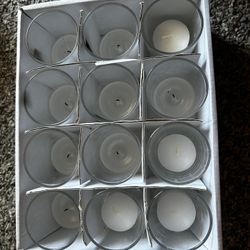 Tea Lights Glass With Candles 