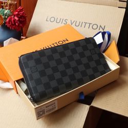 Lv Black Wallet With Box New 