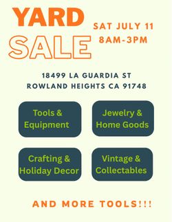 HUGE Yard Sale - Sat 7/11 @ 8AM