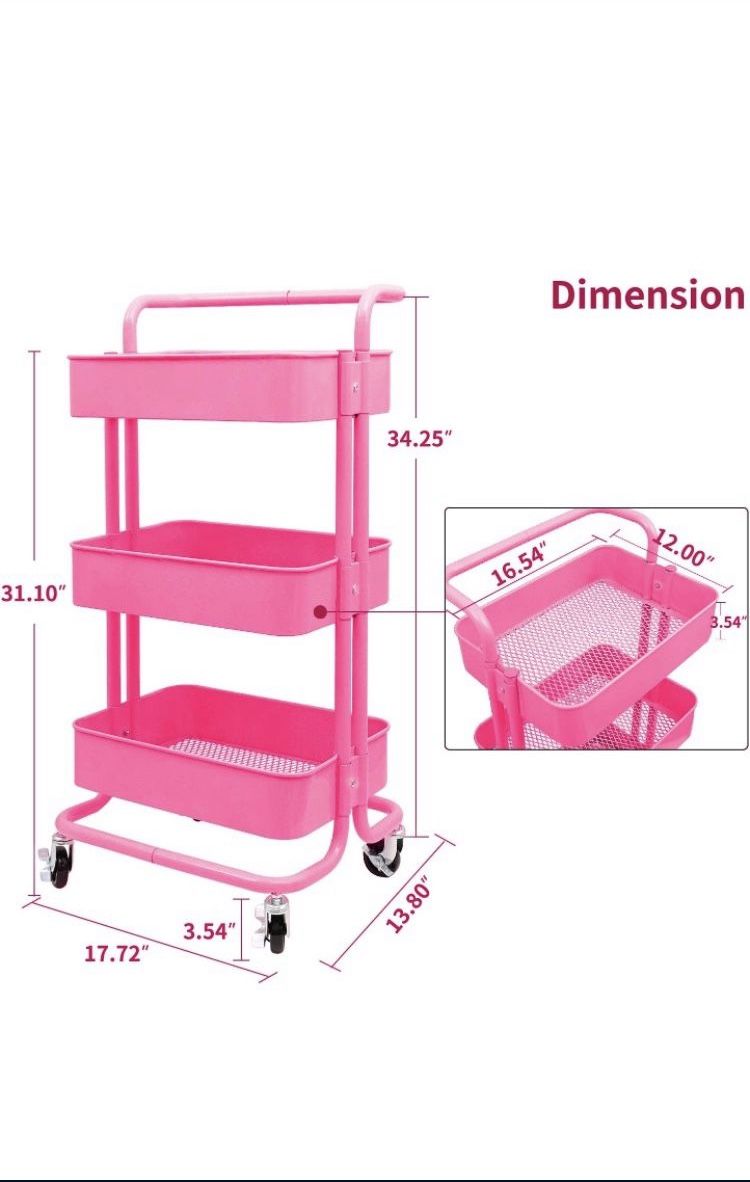 Pink Storage Cart