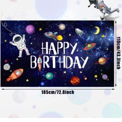 Space Birthday Backdrop 