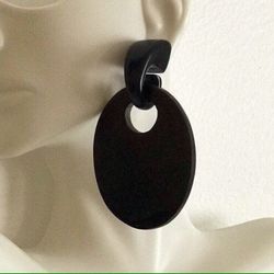 Black Tribal Earrings, Dangle Earrings, Exotic Earrings, Modern Earring,  Ear Stud Clip Earrings, Resin Hoop Earrings, Fashion Earrings