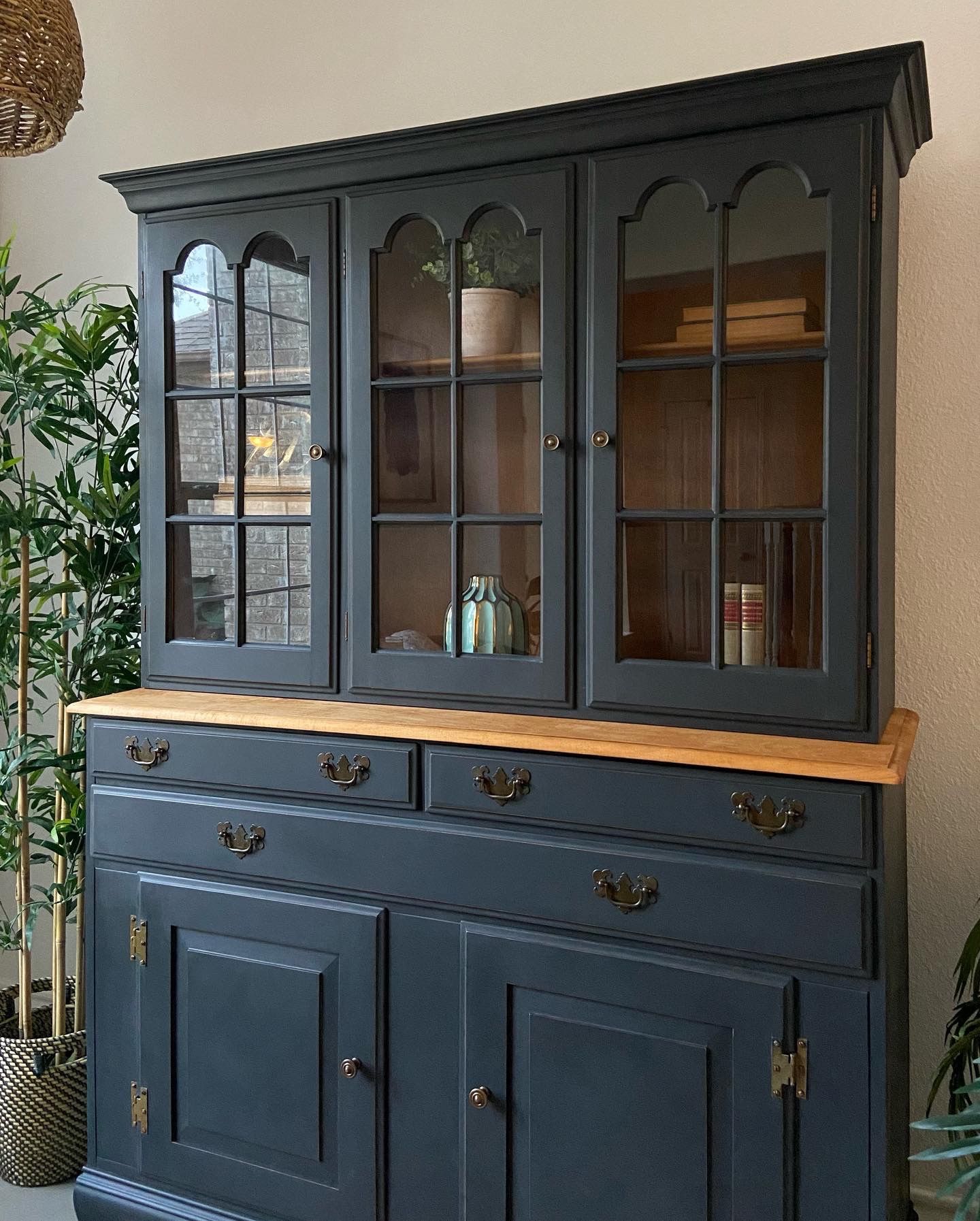 Solid Maple Heywood Wakefield China Hutch for Sale in San