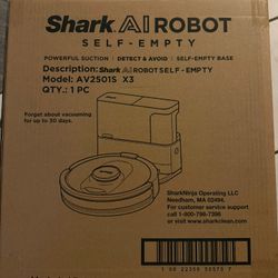 Shark AI Robot Self Empty Model AV25015 X3