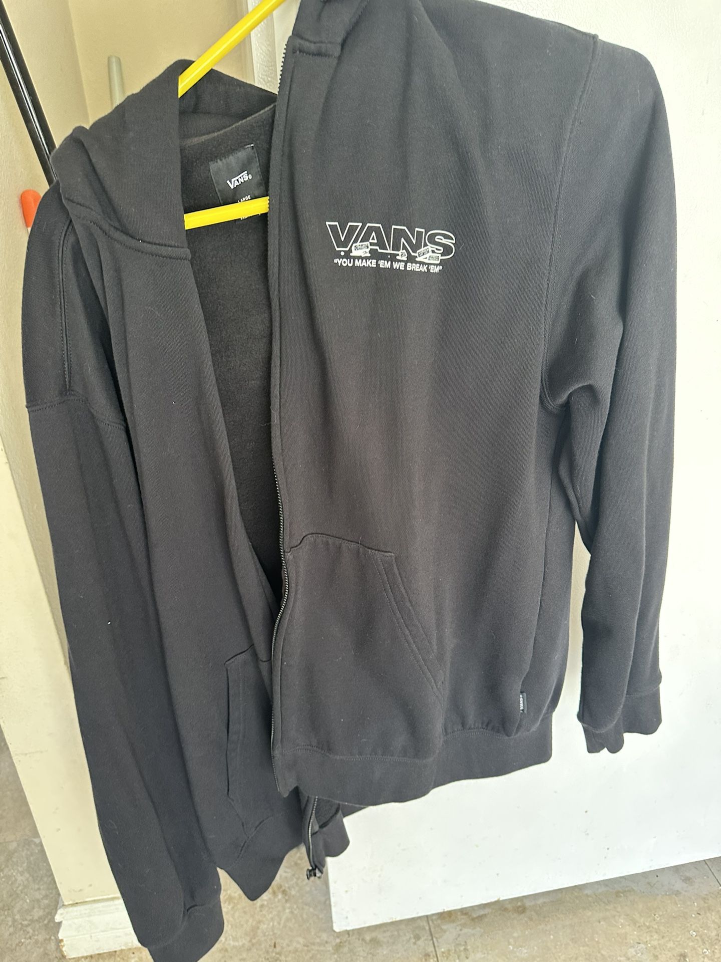 vans zip up hoodie large
