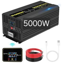 SL Euthtion 5000w-10,000w Pure Sine Wave Inverter 12v DC - 120v AC Remote, Bluetooth LCD, Solar or Battery NEW