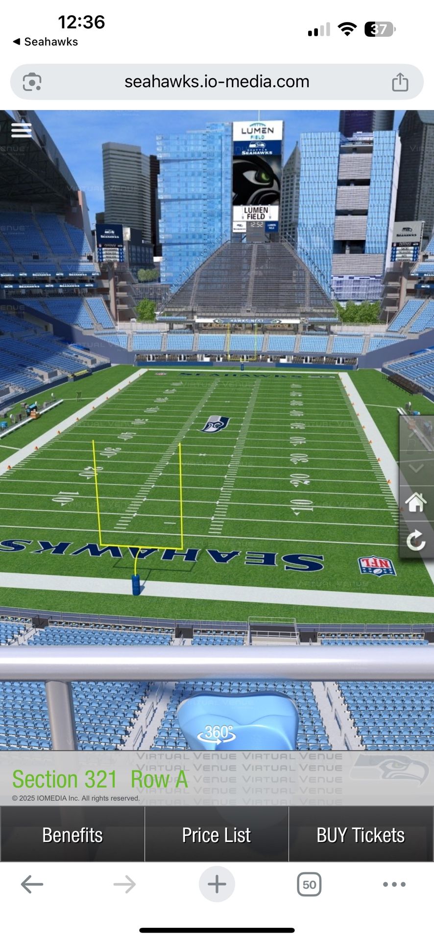 $440 For Both! Seahawks vs Vikings 2 Tickets 321/B/10&11