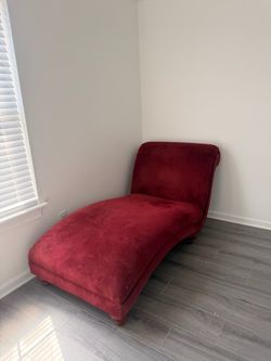 Red Velvet Chaise Lounge Chair