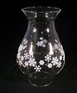 Vintage 1980 Pyrex Glass Hurricane Lamp Chimney Shade Snowflakes Replacement FTD