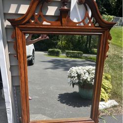 Vintage Mahogany Mirror – 51” Tall