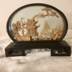 Chinese Cork Art Diorama - 7½” x 6½”