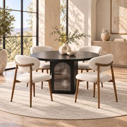 New Modern Dining Chairs Set of 4 W3916P426311, Beige