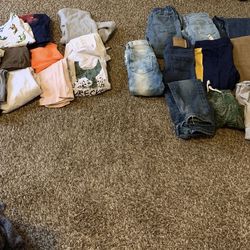Kids Clothes 3T 10c Converse And Rain Boots 17bottoms 16 Tops 2 Pair Shoes everything for 35