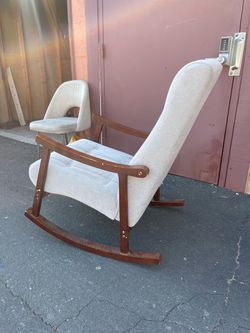Mid-Century Modern Upholstered Rocking Chair