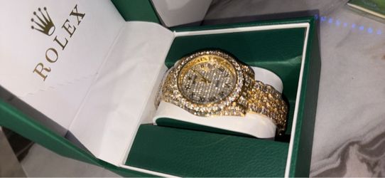 Iced out rollie watch