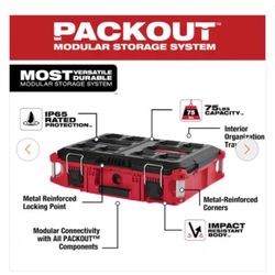 Milwaukee PACKOUT 22 in. Medium Red Tool Box 