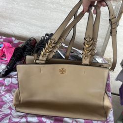 Tory Burch Beige Leather Bag 