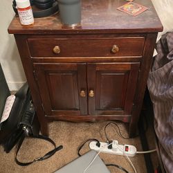 Dark Wood Nightstands x2