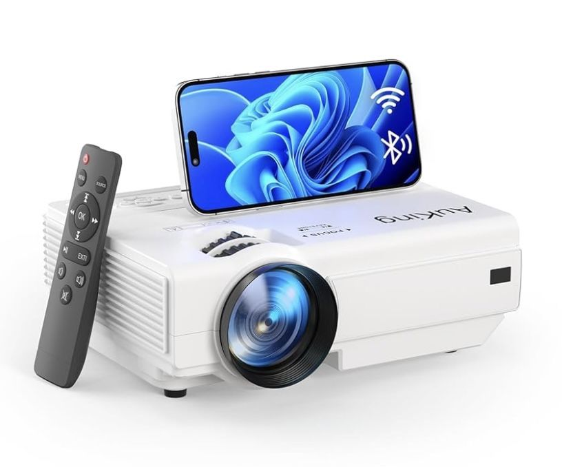 AuKing Projector,Mini Projector with Wifi and Bluetooth