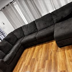 Dark Grey Sectional Couch Sofa 