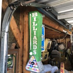 Billiard marquee sign