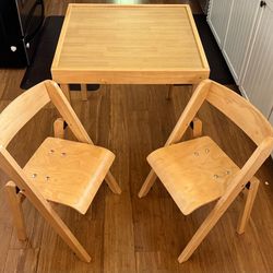 Children’s wood folding table with chairs set