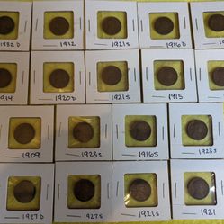 Nice Collection Of Wheat Cents Coins Early Date Bundle 