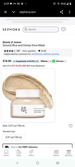 Beauty of Joseon 
Ground Rice and Honey Glow Mask