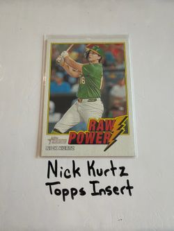 Nick Kurtz Oakland A’s 1st Baseman Topps Short Print Insert Card.