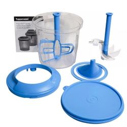 Tupperware Power Chef System Food Processor/Chopper Mix, Chop, Whisk, Blue, New