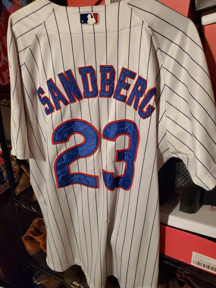 Chicago CUBS RYAN SANDBERG baseball Jersey MAJESTIC size 52 XXL For $30