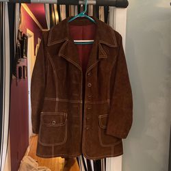 Vintage Suede Leather Coat