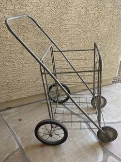Vintage Rolling Folding Laundry/Grocery Cart