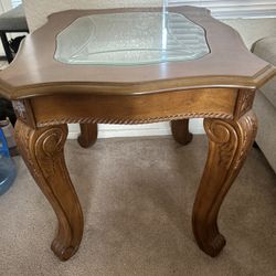 Wood & Glass End Tables 