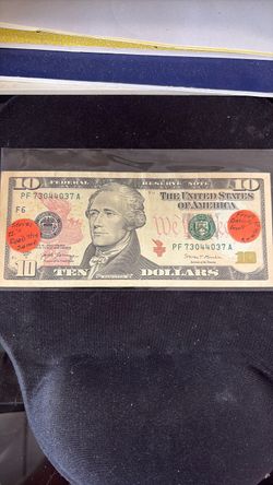 2017 Ten  dollars bill  serial numbers back to back very rare