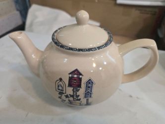 Home & Garden Party Ceramic Teapot with Birdhouse Design 2002