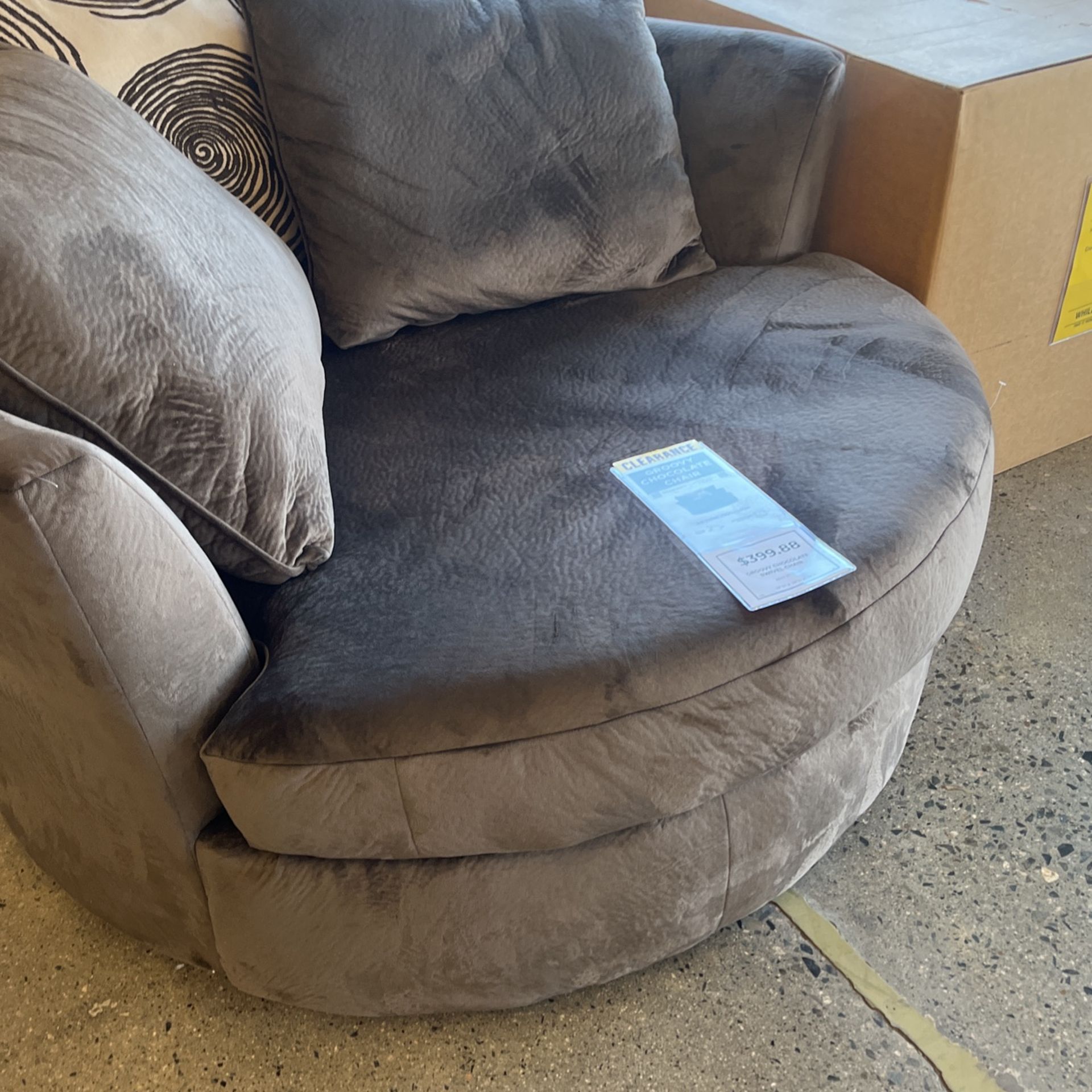 Groovy chocolate swivel chair discount