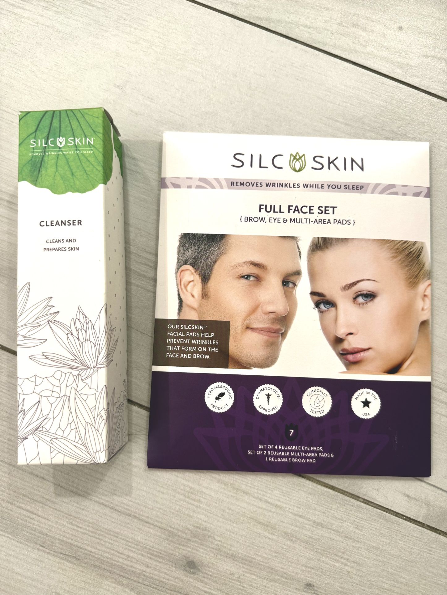 SilcSkin Skincare Full Face Pads For Wrinkles And Cleanser