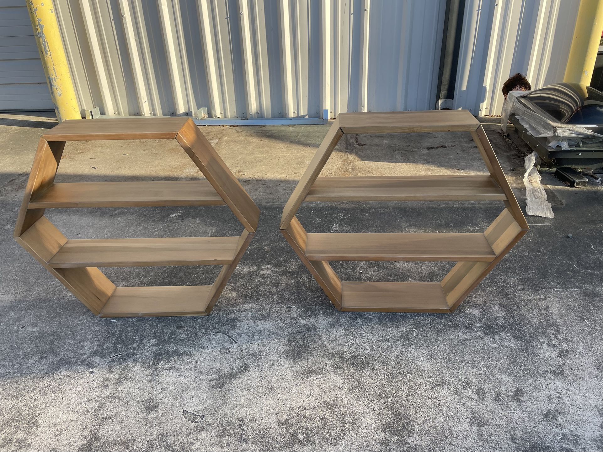 Set 2 Hexagon Floating Shelves