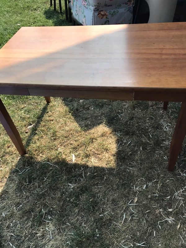 Wooden desk with drawer a few scratches but still solid wood