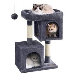 New large cat scratcher cat tree 44lb limit FREE 🎁 with purchase- Smoky Grey