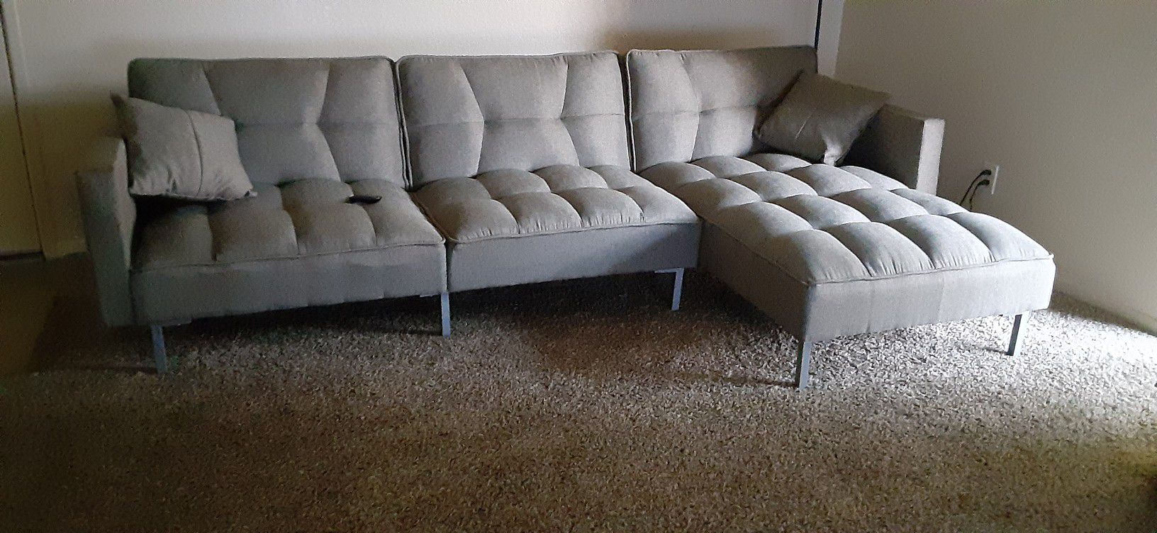 Futon couch, grey