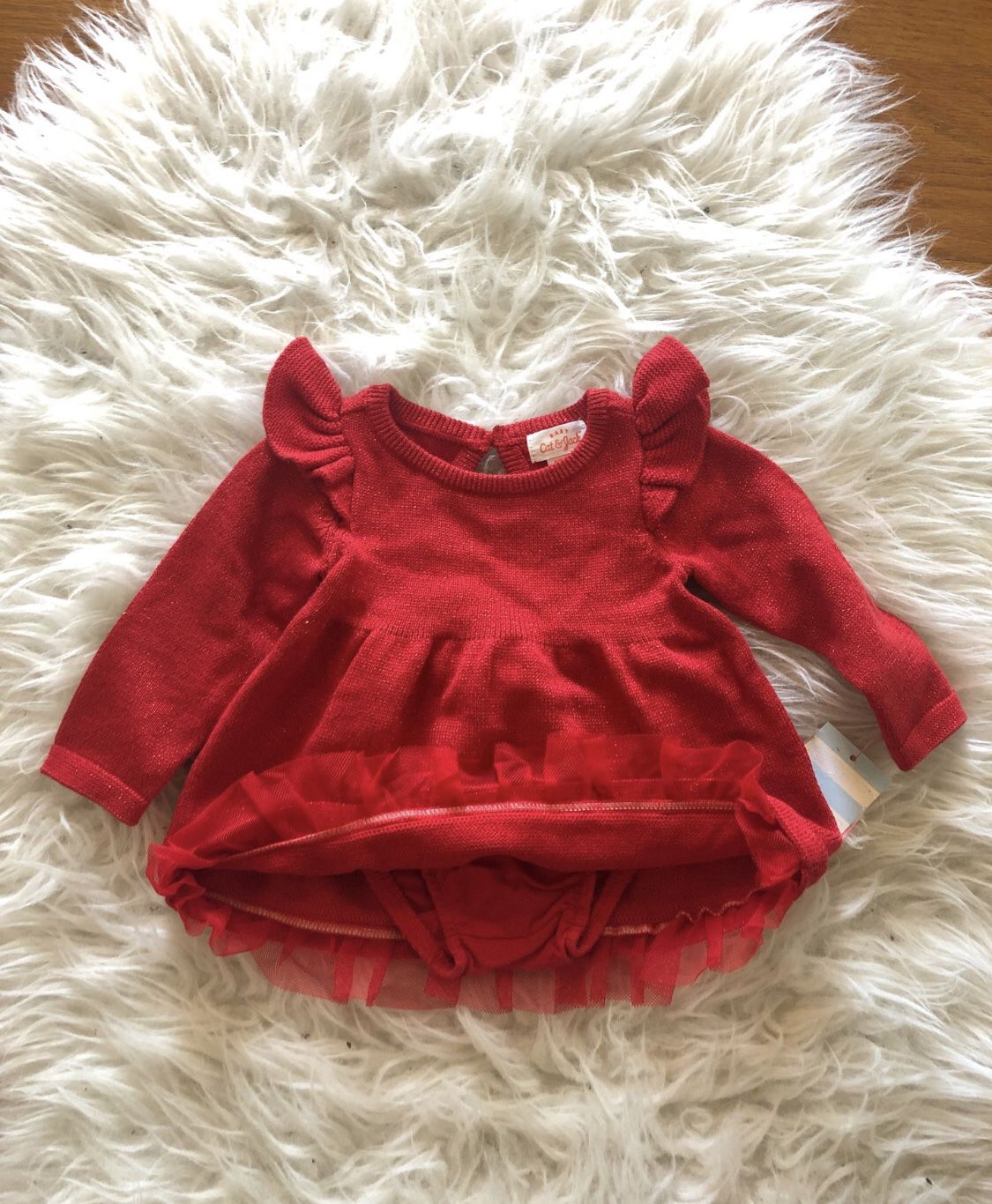 Newborn Baby Girl Red party Christmas dress