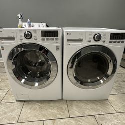 LG front load washer &. LG front load gas dryer set 