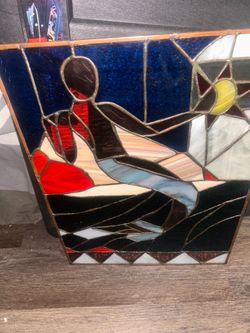 Stained mermaid glass 22x17